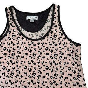 Karen Neuburger Live Love Lounge Knit Top Size XL Pink Animal Print Tank